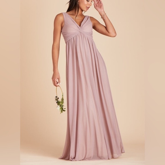 Birdy Grey Lianna Mesh Dress Mauve Maternity Bridesmaid NWT - Picture 7 of 12